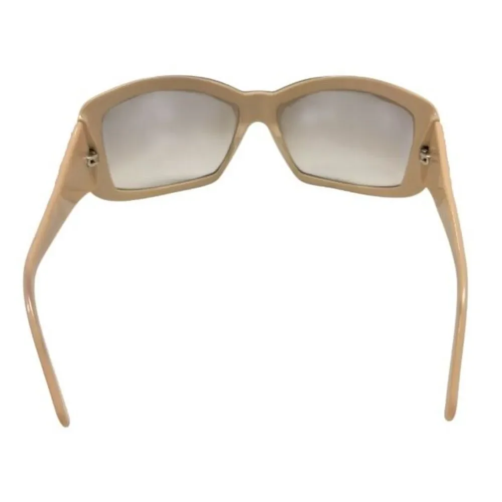 Versace Model 4069-B Sunglasses Beige Tan Crystal Greca Pattern Wrap/Shield Y2k